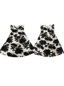 EMERY ROSE Women's Round Neck All-Over Print Pleated Casual Party & Travel Mid-Length Dress - Multicolor - View 4