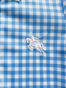 SHEIN Vintaside Kids 1 chiếc đầm ngắn tay kẻ caro cổ polo in hình cầu vồng dáng suông cho bé gái - Màu xanh lam - Xem 8