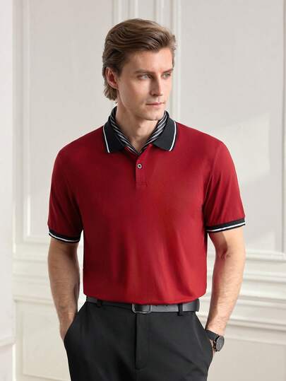 Officeau Men's Summer Short Sleeve Golf Polo With Rabbit Skeleton Print, Vintage Turn-Down Collar, Slim Fit Sports Leisure Shirt, Stylish Outdoor Casual Polo Shirt