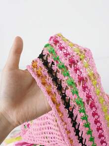 BamGleam Halter Neck Knit See-Through Dress Maxi Women Outfit - Baby Pink - View 7