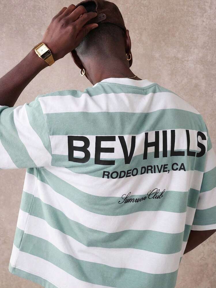 SUMWON Striped Short Sleeve Crop Tee