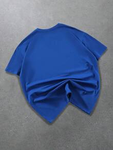 PAVTROS Men's Casual Colorblock Striped T-Shirt, Summer - Royal Blue - View 2