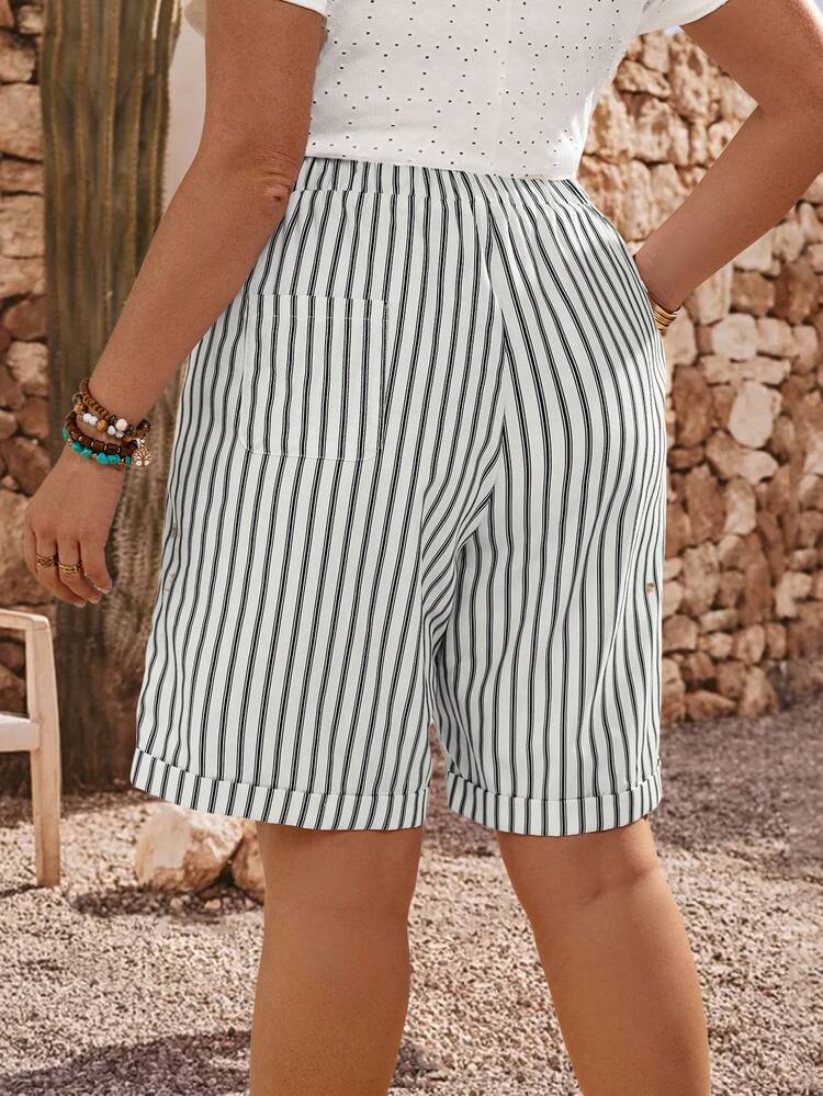 Plus Size Casual Striped Loose Shorts Summer Tops   Summer Outfits Summer Clothes Spring Dress Spring Outfit Women Spring Clothing Beach Vacation Outfits For Women Vacation Dress Bohemian   Festival Outfits For Women Beach Outfits For Women Women Shorts Casual Women S Summer Outfits Women Vacation Outfit Sets