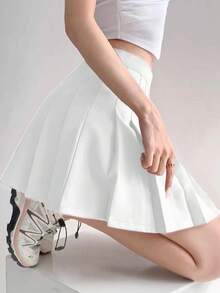 SHEIN Unity 女士百褶裙 - 白色 - 查看 4