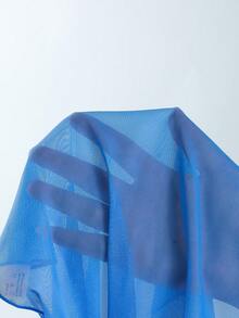 SHEIN 少女比基尼套装，海星印花三件套泳衣带裙子，时尚休闲优雅泳装，适合游泳、度假、夏季穿着（印花随机） - 藍色 - 查看 4