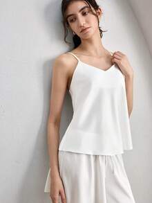 Ocili Satin Smooth Soft & Comfortable Women Pajama Set - White - View 6