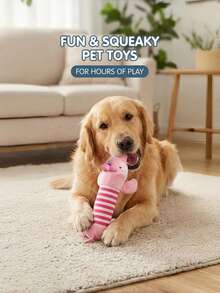 PETSIN 宠物毛绒发声玩具，鸭子、猪、象造型，狗狗、猫咪造型，耐咬，毛绒卡通玩具，内置发声器，适合中小型犬猫，可磨牙、啃咬。 - 彩色 - 查看 2