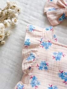 Vintaside Kids 新生儿夏季无袖休闲简约碎花连体衣，适合居家休闲或户外购物穿着 - 彩色 - 查看 8