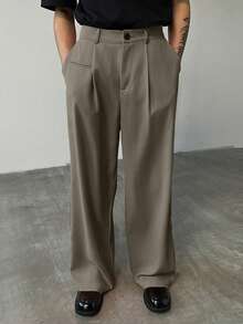 Claim Dot 男士休闲西装裤，简约，适合夏季 - 摩卡棕 - 查看 6