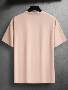 Manfinity Homme Áo thun nam cổ tròn tay ngắn có túi - Hồng - Xem 2