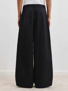 TOKVUE 男士休闲日常通勤西装裤 - 黑色 - 查看 2