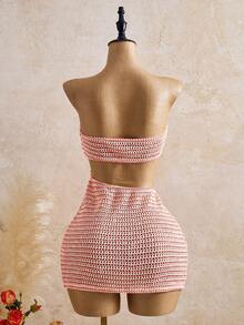 Swim Mod 26SS 春夏度假沙滩波西米亚风露背镂空连衣裙及罩衫 - 彩色 - 查看 2