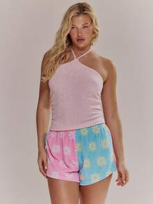 MUSERA Áo ba lỗ cổ yếm ôm sát bằng vải bông mềm mại, thích hợp cho mùa xuân hè, dễ thương, nữ tính, đi nghỉ mát, đi biển, mặc hàng ngày, phong cách sorbet. - Hồng - Xem 5