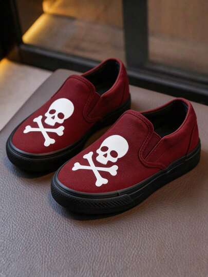 zapatillas de lona para niños y niñas lona negro blanco color básico sin cordones altos confort 100% lona excelente calidad slip on liso 17 al 21 mx colores básicos con figura calavera rojo negro blanco