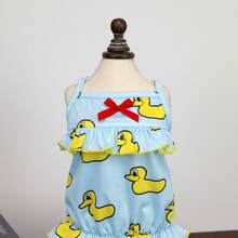 PETSIN 狗狗服装、猫咪服装、动物裙装、宠物春夏新品系列、幼犬连衣裙、公主风百搭连衣裙、条纹印花、小型动物服装、清凉防晒霜 - 彩色 - 查看 9