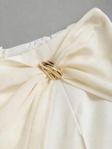 Franclia Quần dài trắng ống đứng cho nữ, quần tây thường ngày, quần công sở, quần voan, quần suông, quần mềm mại, quần cài khuy kim loại, quần đa năng, quần suông rộng, quần bất đối xứng, quần xuân/hè. - Màu be - Xem 3