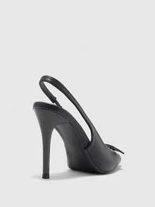 CUCCOO BIZCHIC Pointed Toe High Heel Shoes, Thin Heel Slip-On Closed Toe Pumps For Women Spring Shoes - Black - View 3