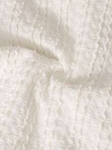 2件套女童蕾丝提花针织背心上衣和短裤，两件套 - 白色 - 查看 2