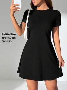 SHEIN PETITE Women's A-Line Short Sleeve Dress,Summer Dresses For Women,Sun Dress
Spring Clothes - Black - View 7