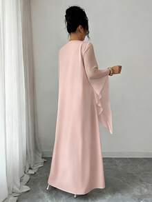 Elenzga Women's Elegant Ribbon Decorated Dress - Pink - View 2