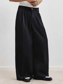 TOKVUE 男士休闲日常通勤西装裤 - 黑色 - 查看 3