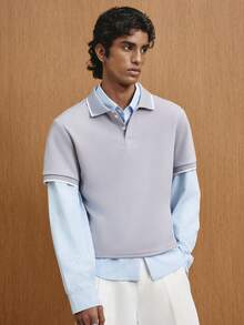 TOKVUE Men's Casual Contrast Trim Polo Shirt For Summer - Light Grey - View 6