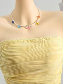 K-Vae Women's Summer Ruched Cinched Waist Ribbed Texture Bandeau Top - Yellow - View 7