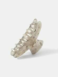 MOTF PREMIUM ACETIC ACID YELLOW MINI CLAW CLIP WITH INLAID GEMS HAIR CLAWS HAIR CLIPS HAIR JAW CLIP HAIR CLAMPS HAIR CLUTCH HAIR CATCHER CLIP - Light Grey - View 7