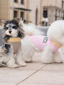 PETSIN Áo sơ mi chắp vá vui nhộn, quần áo cho chó, quần áo cho mèo, váy cho động vật, áo sơ mi mùa xuân và áo sơ mi cho chó, quần áo cho chó kiểu Anh, quần áo mới cho động vật nhỏ hai chân kiểu Châu Âu và Mỹ. - Hồng - Xem 6