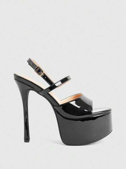 CUCCOO LuxiPop Women's High Heel Sandals, Thin High Heel Thick Platform Ankle Strap Apricot Color Sandals, Sexy And Fashionable For Nightclub, Suitable For Spring, Summer, Vacation, 2000s Style