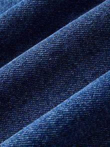 GlowEve Women's Metal Single-Breasted Casual Sleeveless Denim Dress - Blue - View 3