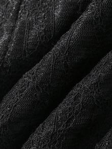 FRIFUL Women's Textured Fabric Detachable Ruffle Waist Tie Side Bow Casual Slim 2-Piece Set, Versatile For Autumn - Black - View 5