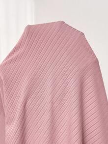 Slowluna Maternity Solid Color Short Sleeve Single-Breasted Casual Ribbed Knit Dress,Loungewear,Sleepwear,Sleepwear Set,Pajama Dress - Pink - View 6