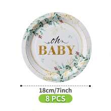 Bộ chén đĩa, khăn ăn và cốc dùng một lần Green Leaves Oh Baby, phục vụ 8 người. Bộ đồ dùng tiệc dùng một lần này (bao gồm chén đĩa, khăn ăn và cốc) rất phù hợp cho các bữa tiệc sinh nhật, đám cưới và dã ngoại gia đình. - Xem 6