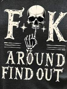 Women's Letter & Skull Print Casual Sleeveless Tank Top - Dark Grey - View 4