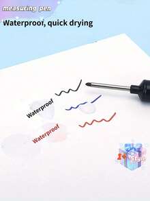 SHEIN 4支装长头记号笔 深孔长笔尖 2cm/0.78英寸 适用于金属穿孔笔 防水浴室木工装饰 - 黑紅藍綠 - 查看 4