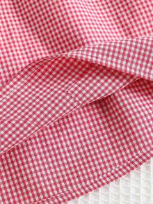 Cozy Pixies 女婴草莓图案撞色领无袖腰身连衣裙 - 紅色 - 查看 7