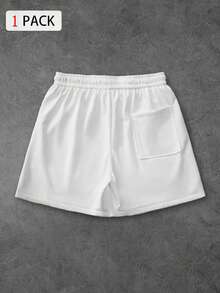 Sport MetroGents Quần short thể thao nam in hình bò tót, có dây rút và túi ở eo, thích hợp cho phòng tập gym. - trắng - Xem 2