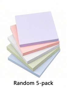 SHEIN 3x3 Sticky Notes, Pastel Self-Adhesive Pads, Easy To Post, Suitable For Home Office School, 1/5 Pad (100 Sheets/Pad) - Multicolor - View 9