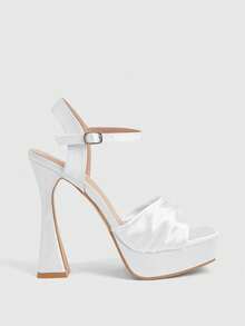 CUCCOO LuxiPop Women Heeled Sandals - White - View 1