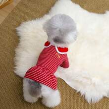 PETSIN 狗狗服装、猫咪服装、动物裙装、宠物春夏新品系列、幼犬连衣裙、公主风百搭连衣裙、条纹印花、小型动物服装、清凉防晒霜 - 彩色 - 查看 14