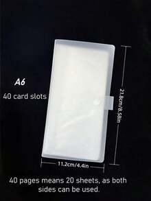 1个20/40卡槽A6透明卡套，3D浮雕贴纸相册剪贴簿用品照片账单整理器，大容量侧插文件夹，适用于办公学校文具文件备忘录收纳，热门系列 - 無色 - 查看 20