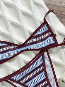 Swim Mod 女士随机印花细肩带比基尼套装，春夏款 - 彩色 - 查看 7