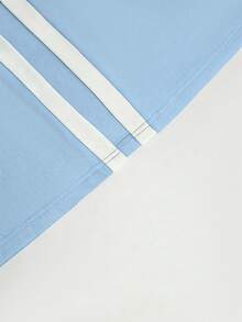 Franclia Women's Contrast Color French Style Knit Short Sleeve Dress - Blue - View 5