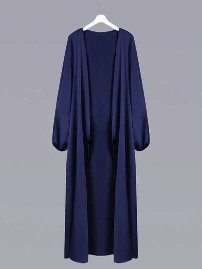 Al Najma Áo Abaya dài tay tối giản màu trơn dành cho nữ