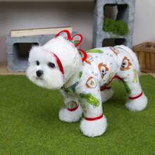 PETSIN 狗狗雨衣，宠物防水服，春夏动物防水雨衣，狗狗服装，猫咪服装，动物服装，春季狗狗服装，英式狗狗服装，欧美新款小型动物腿部服装 - 卡通印花款 - 查看 8