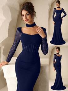 Coutiva 女士正式晚礼服（装饰繁复） - 藏蓝色 - 查看 1