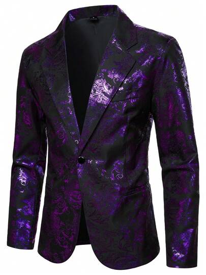 Manfinity Mode Men's Suit Jacket, Fashionable & Stylish, Essential For Daily And Party Wear, Recommended For Trendsetters