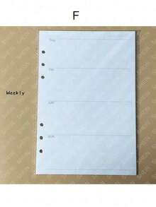 A5 45 Sheets Refill Papers,6 Holes Binder Notebook Inner Paper,Weekly/Monthly/Blank Planner Journal Notebook Parts - White - View 10