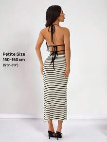 SHEIN PETITE 女士休闲长裙，简约时尚，适合日常穿着 - 黑與白 - 查看 10